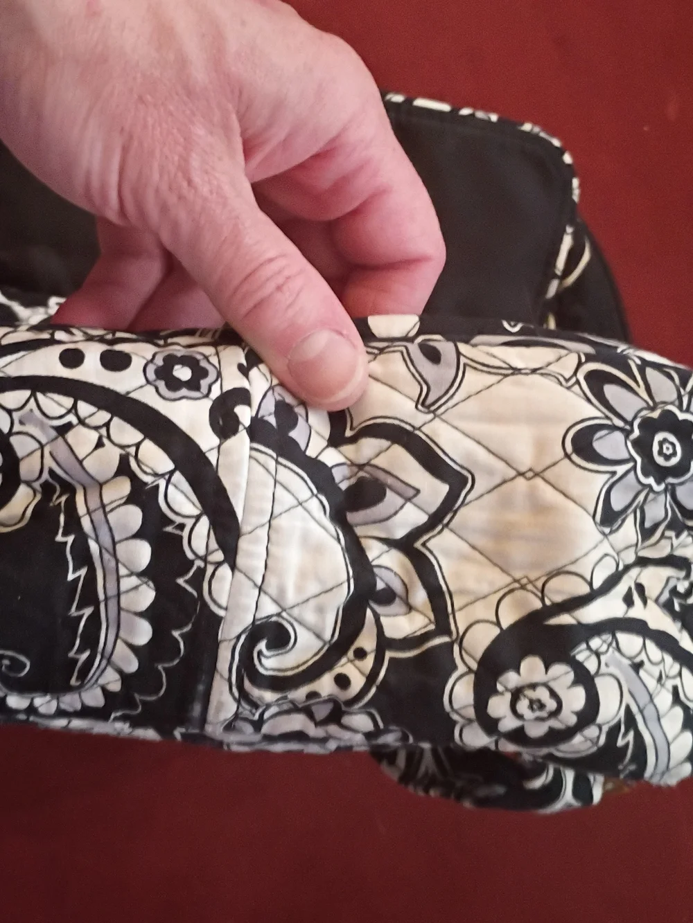 Vera Bradley Black and White Quilted Floral Backpack